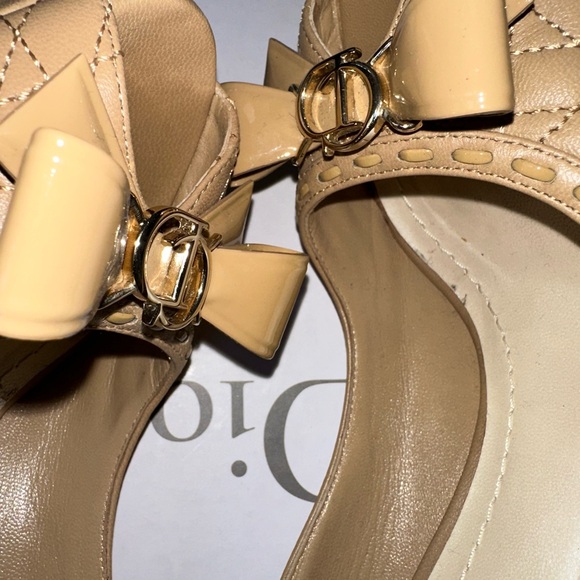 Dior Tan Bow Detail Heels - Picture 10 of 13